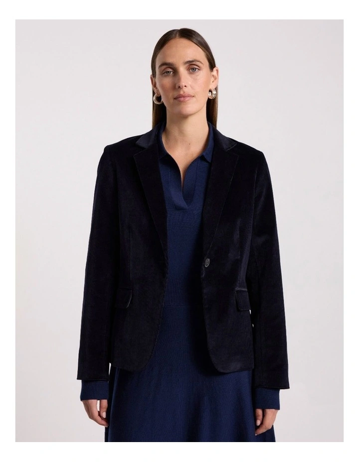 Iiona Corduroy Blazer in Navy image 1