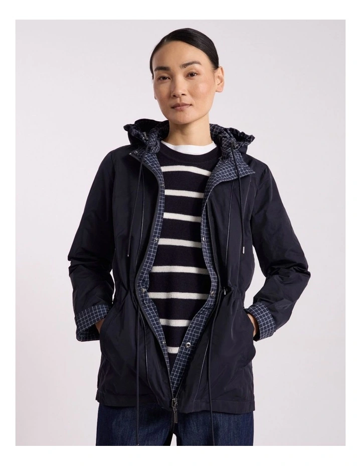 Camryn Reversible Anorak in Navy Check image 3