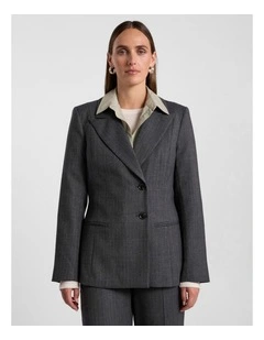 Domini Pinstripe Blazer in Charcoal Stripe