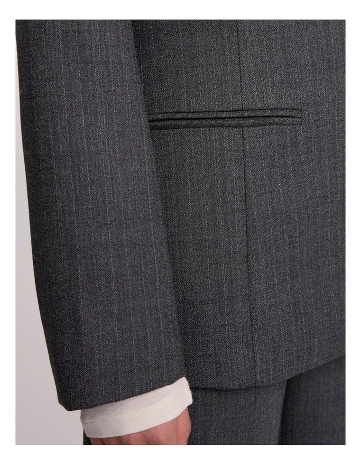Domini Pinstripe Blazer in Charcoal Stripe image 3