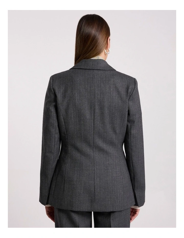 Domini Pinstripe Blazer in Charcoal Stripe image 5