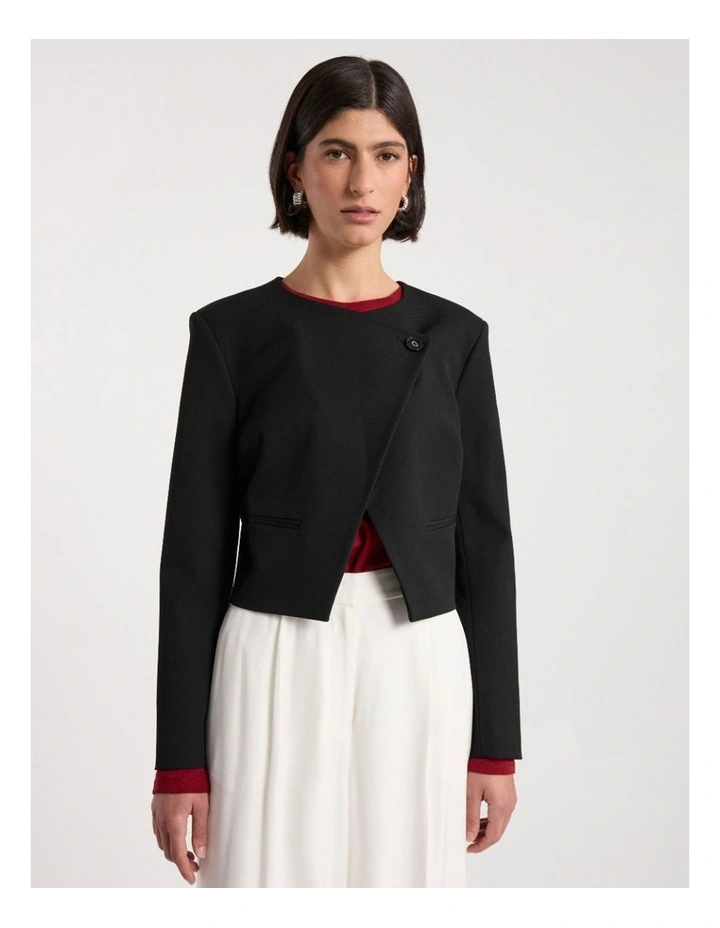 Jaz in Crop Jacket in Black image 2
