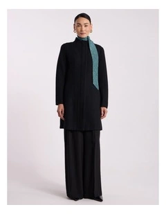 Madison Felted Wool Coat in Black