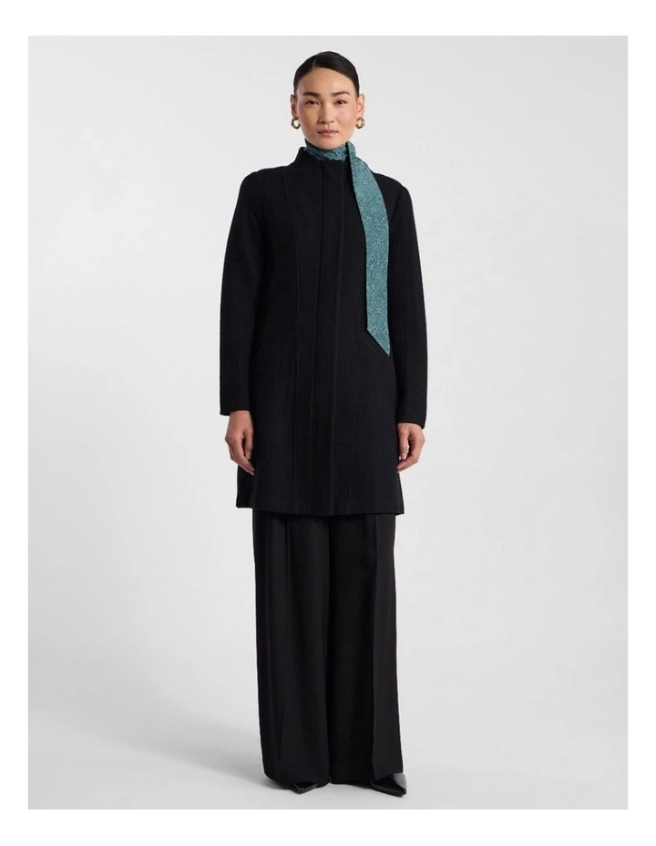 Madison Felted Wool Coat in Black image 2