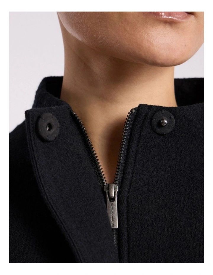 Madison Felted Wool Coat in Black image 4