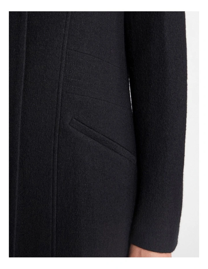 Madison Felted Wool Coat in Black image 5