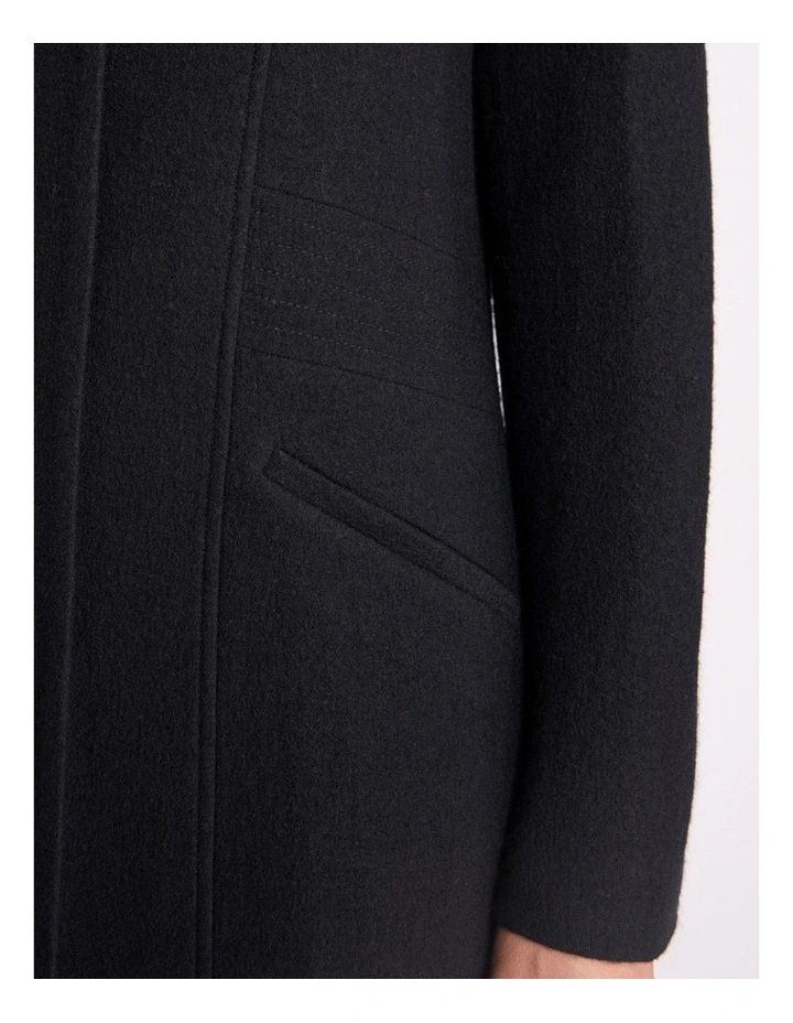 Madison Felted Wool Coat in Black image 5
