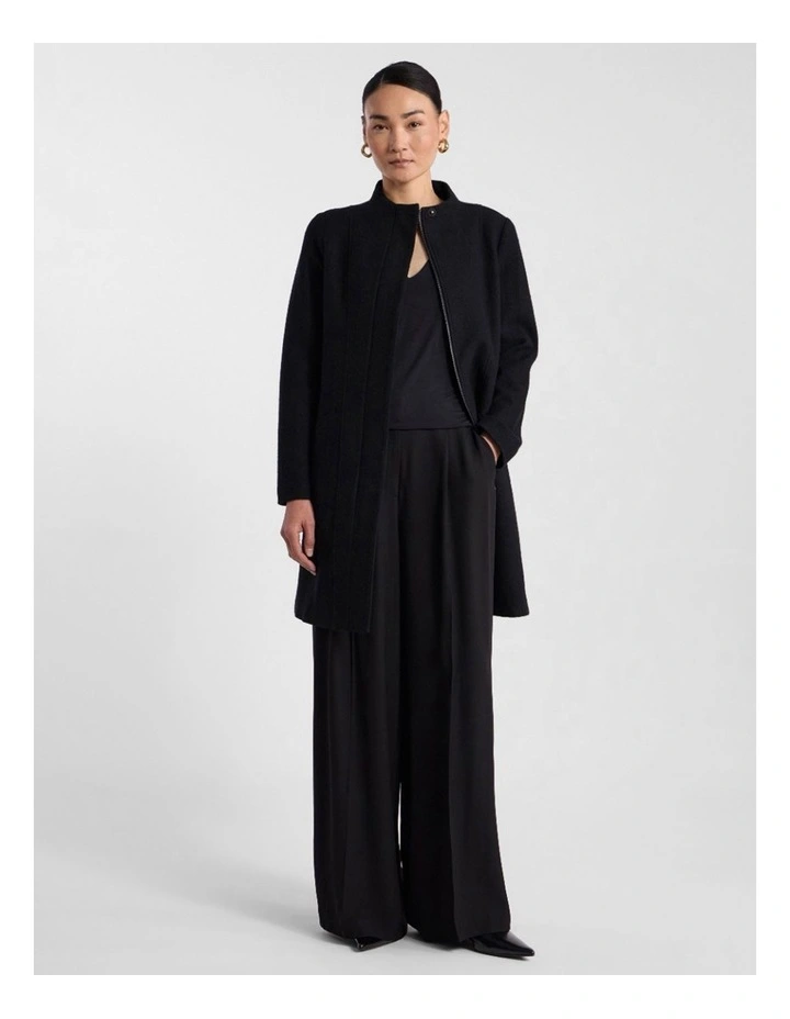 Madison Felted Wool Coat in Black image 6