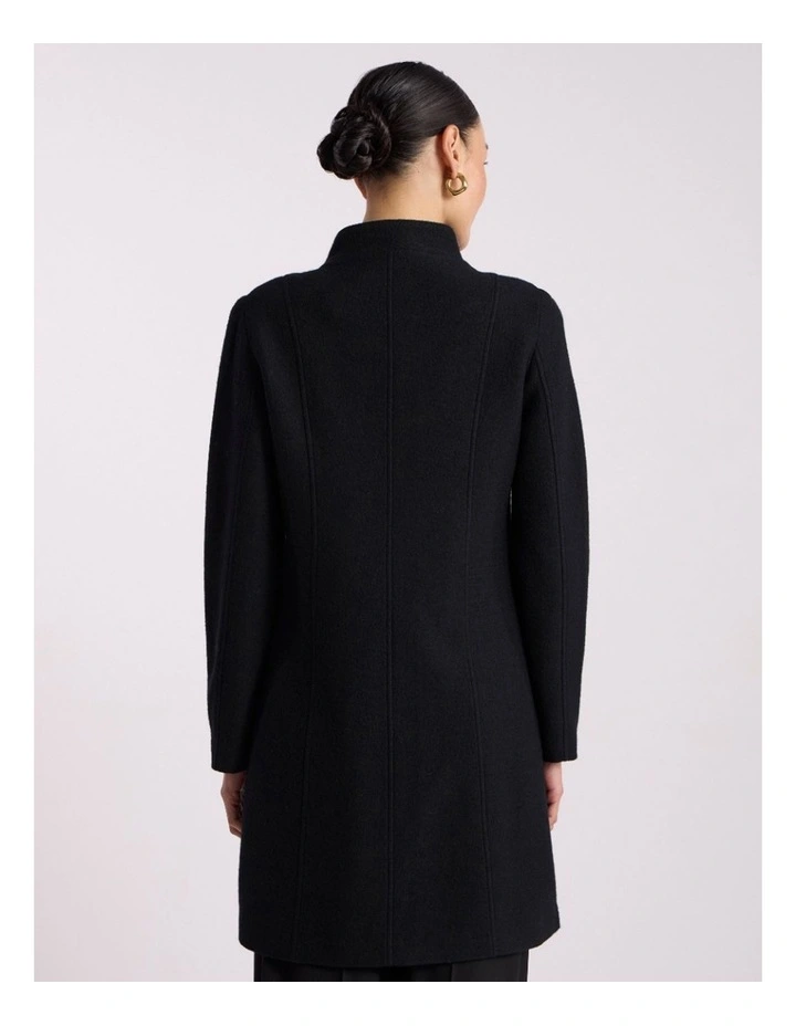 Madison Felted Wool Coat in Black image 6