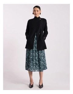 Luisa Felted Wool Coat in Black