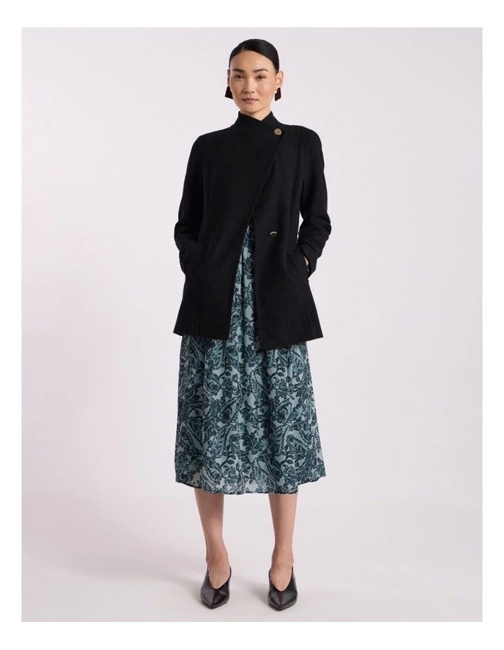 Luisa Felted Wool Coat in Black image 1