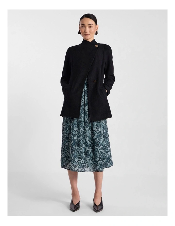 Luisa Felted Wool Coat in Black image 2