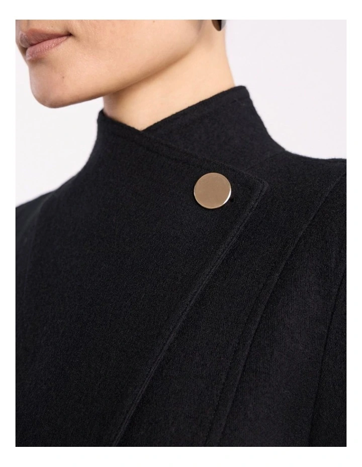 Luisa Felted Wool Coat in Black image 3