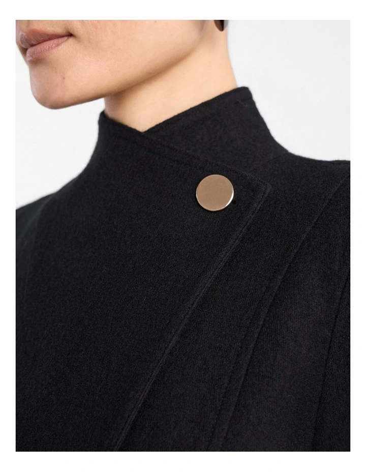 Luisa Felted Wool Coat in Black image 4