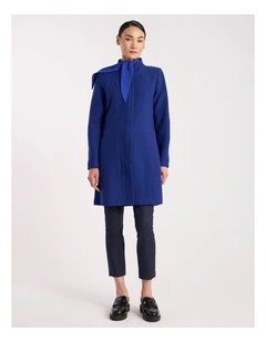 Madison Felted Wool Coat in Pacific Blue