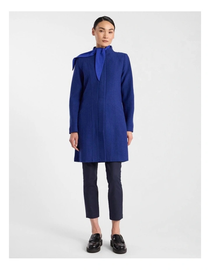 Madison Felted Wool Coat in Pacific Blue image 2