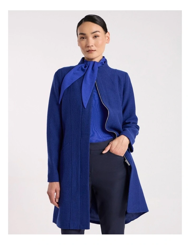 Madison Felted Wool Coat in Pacific Blue image 2