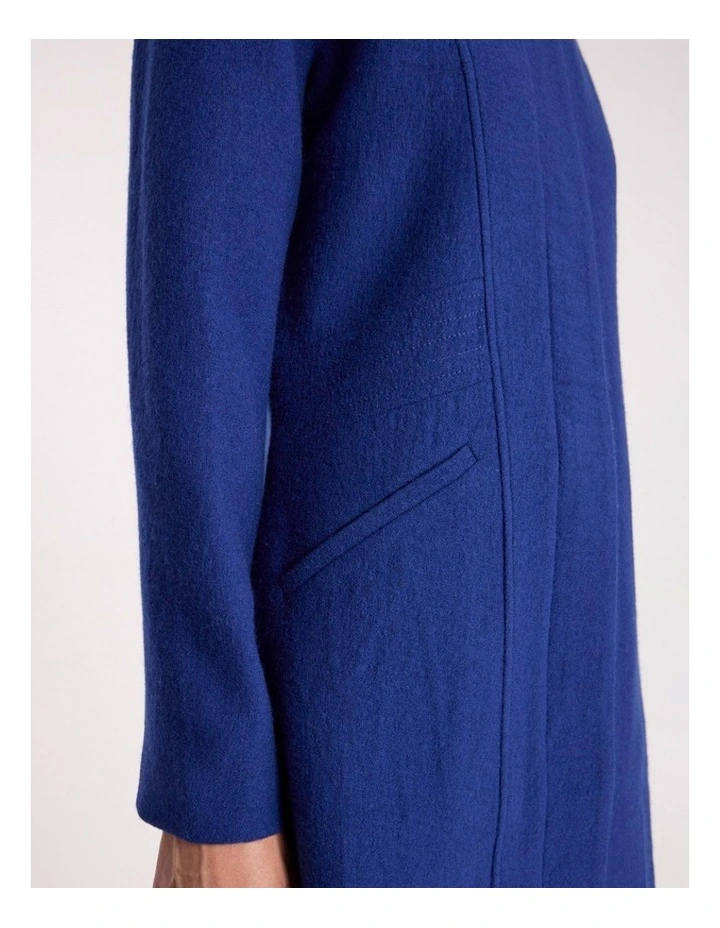Madison Felted Wool Coat in Pacific Blue image 4