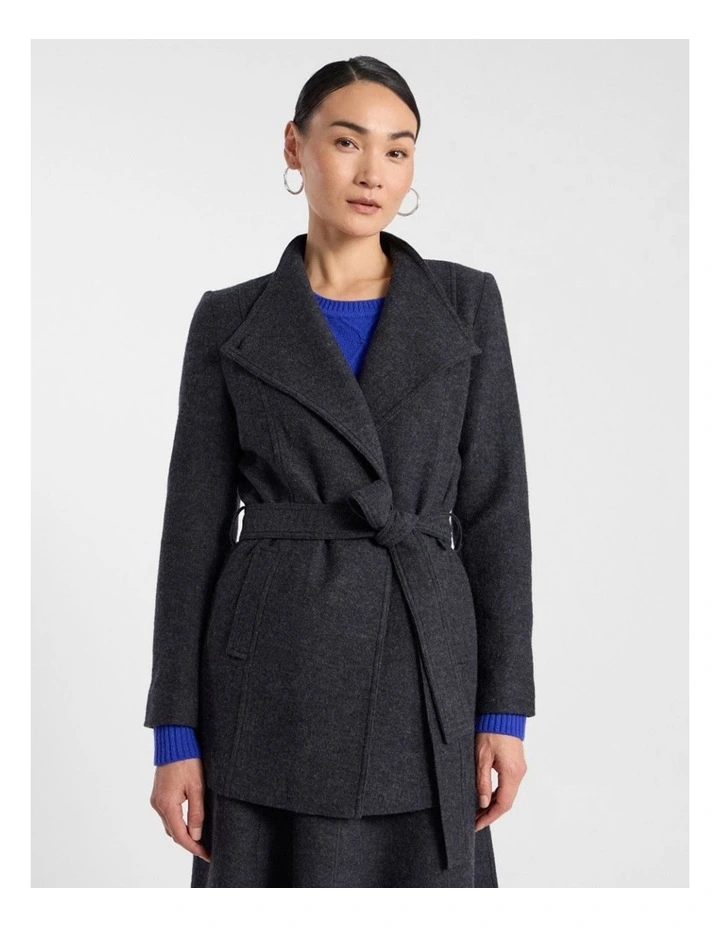 Luisa Felted Wool Coat in Charcoal image 1