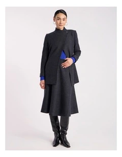 Luisa Felted Wool Coat in Charcoal