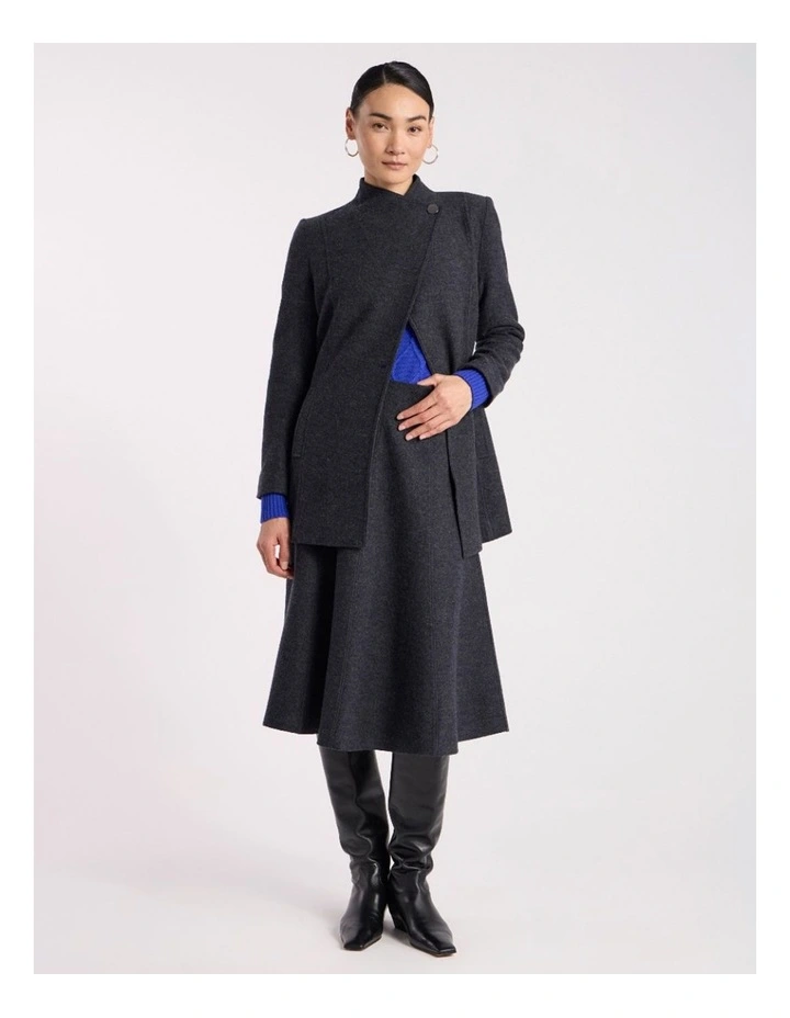Luisa Felted Wool Coat in Charcoal image 1