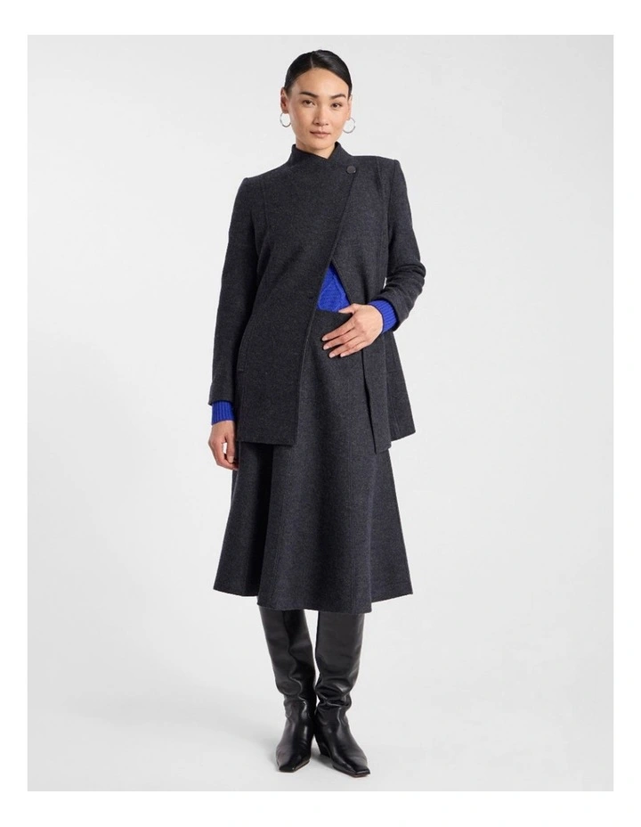 Luisa Felted Wool Coat in Charcoal image 2