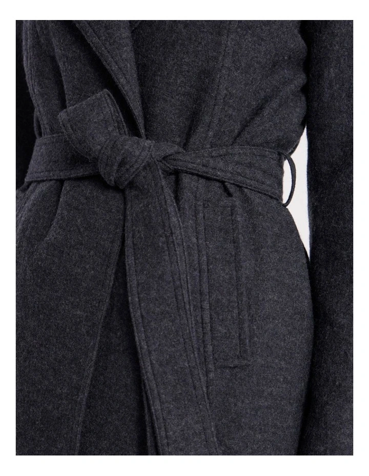 Luisa Felted Wool Coat in Charcoal image 3