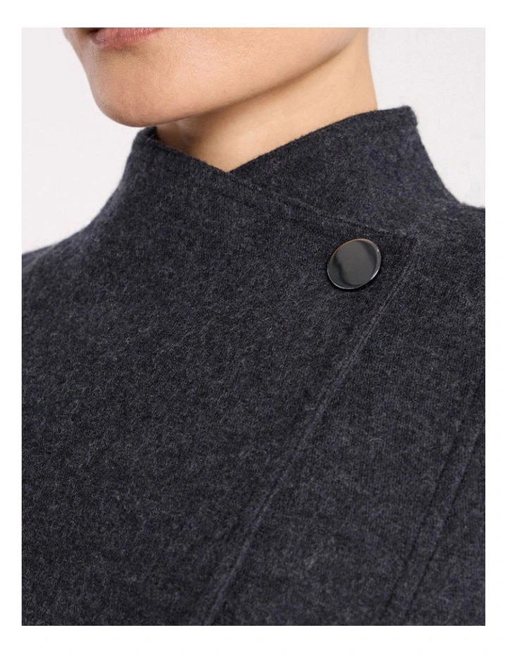 Luisa Felted Wool Coat in Charcoal image 4