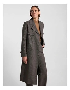 Tasman Trench Coat in Brown Multi