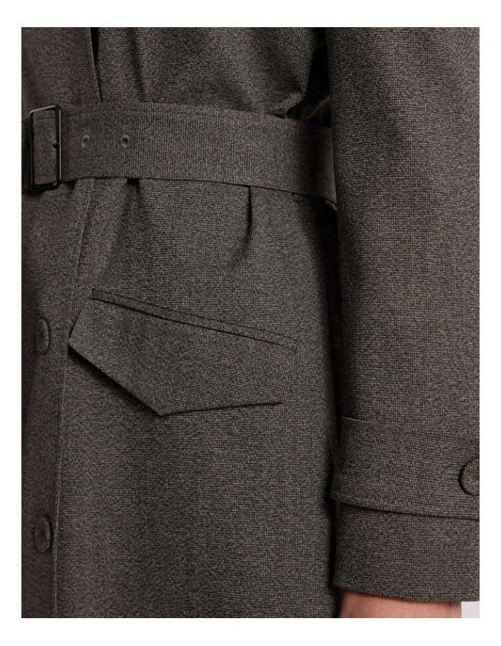 Tasman Trench Coat in Brown Multi image 4