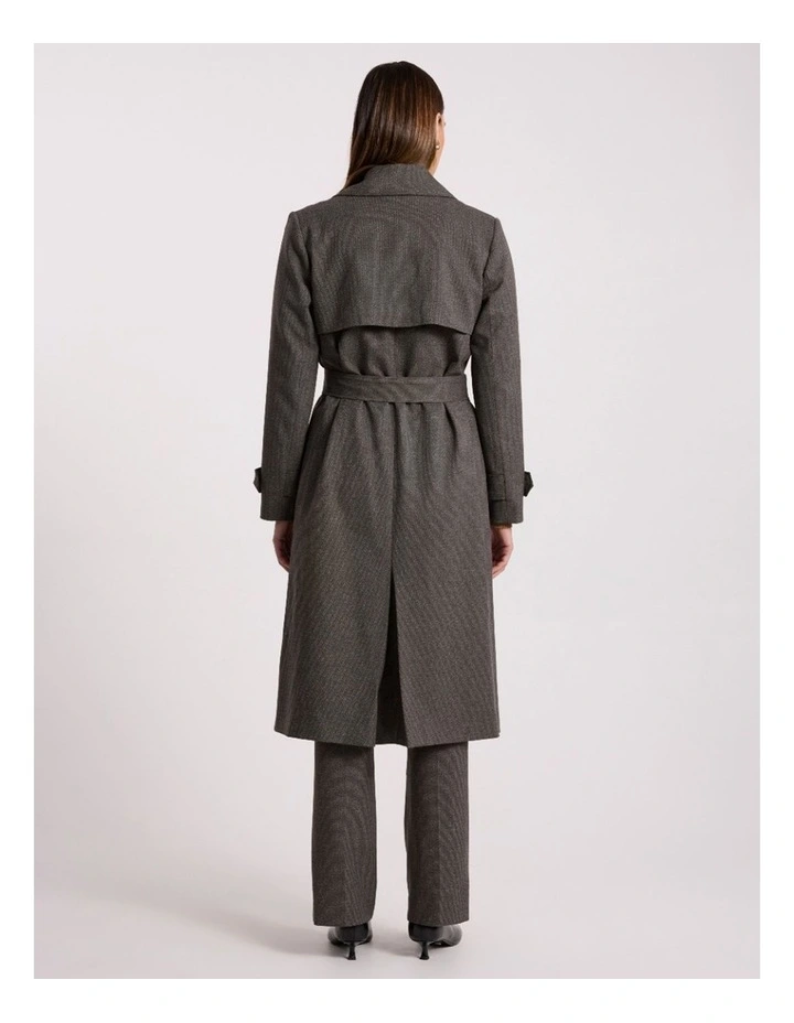 Tasman Trench Coat in Brown Multi image 5