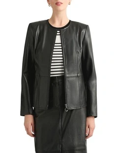 Adelaide Leather Jacket in Black
