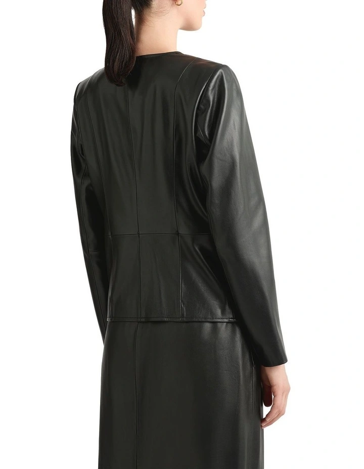 Adelaide Leather Jacket in Black image 2