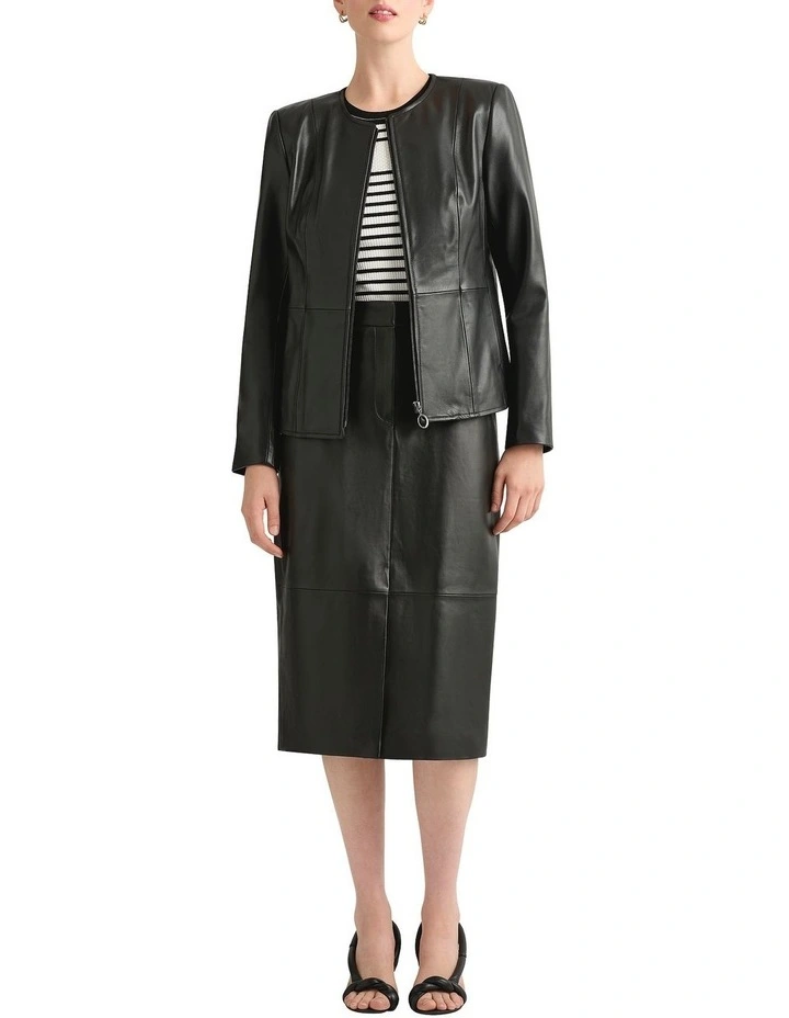 Adelaide Leather Jacket in Black image 4