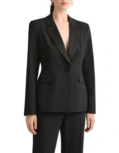 Stella Wool Blend Blazer in Black