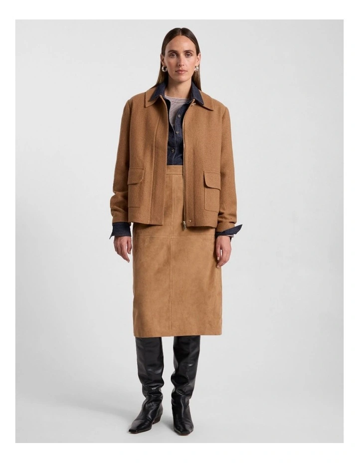 Seren Felted Wool Jacket in Caramel image 2
