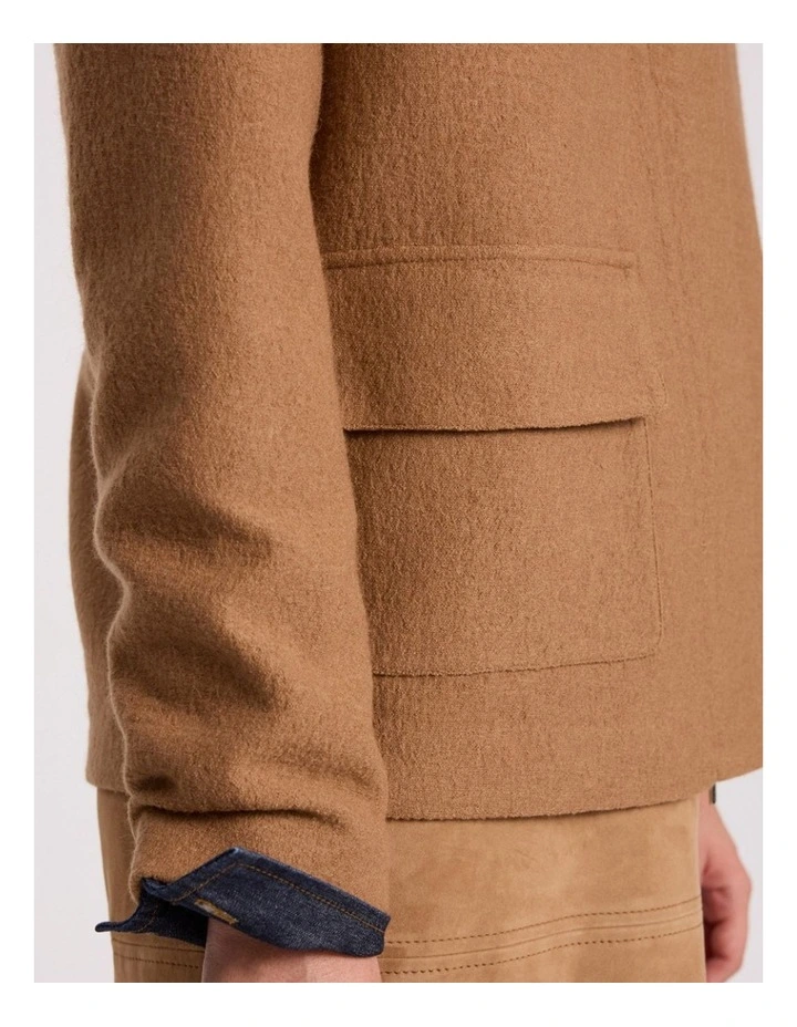 Seren Felted Wool Jacket in Caramel image 3