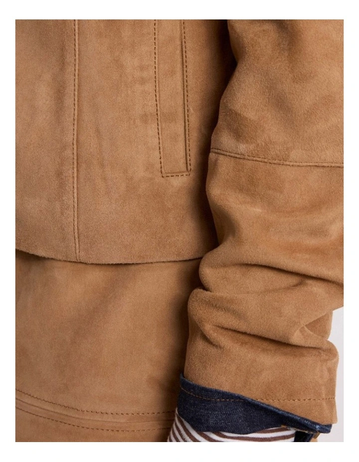 Paignton Suede Leather Jacket in Caramel image 4
