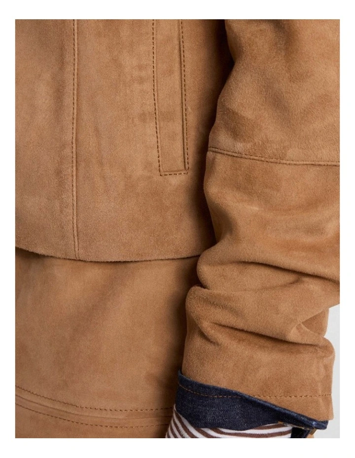 Paignton Suede Leather Jacket in Caramel image 5