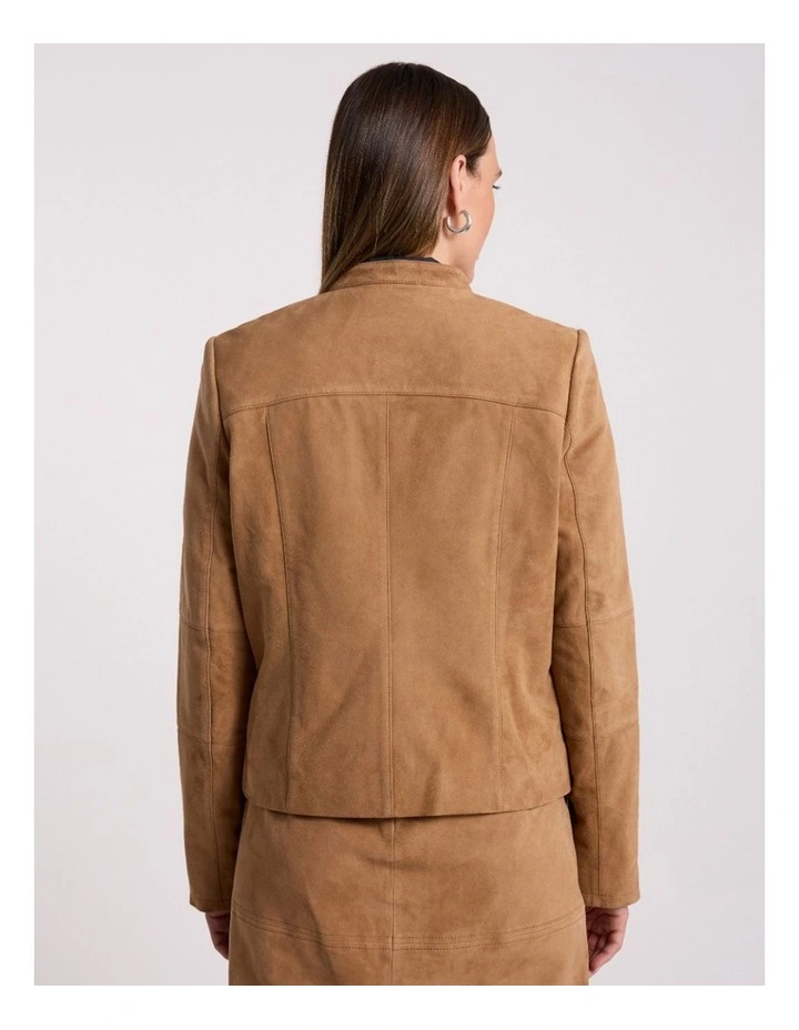 Paignton Suede Leather Jacket in Caramel image 5
