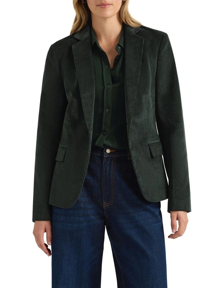 Iiona Corduroy Blazer in Forest image 1