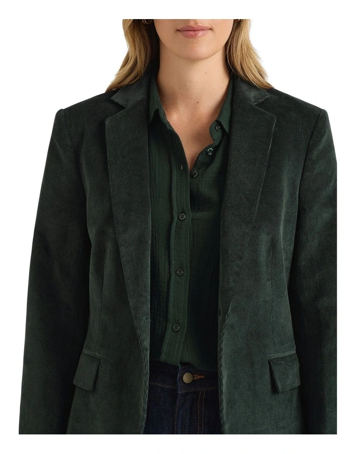 Iiona Corduroy Blazer in Forest image 4