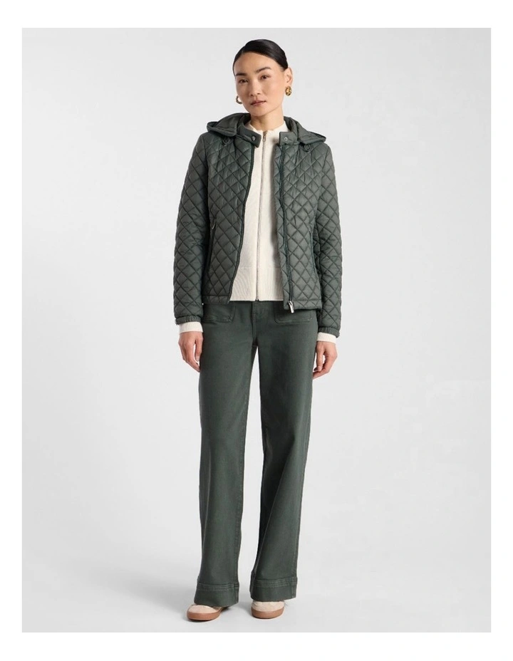 Victoria Quilted Jacket in Nori Green image 2