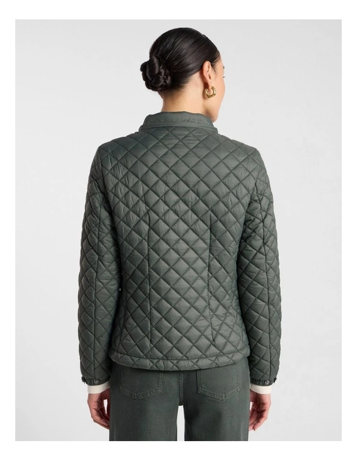 Victoria Quilted Jacket in Nori Green image 3