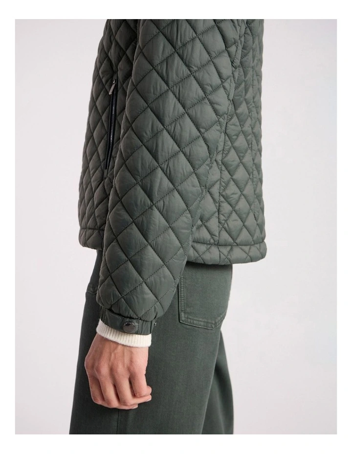 Victoria Quilted Jacket in Nori Green image 4