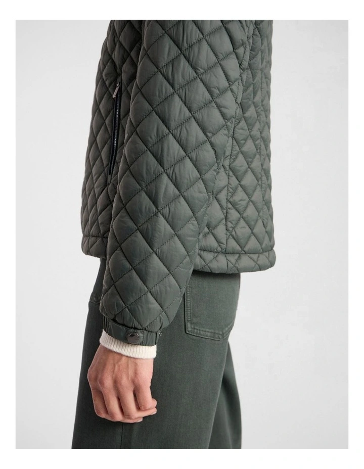 Victoria Quilted Jacket in Nori Green image 5
