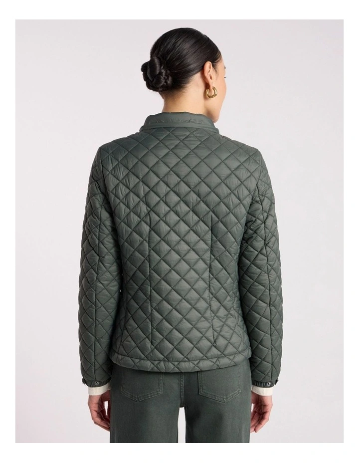 Victoria Quilted Jacket in Nori Green image 5