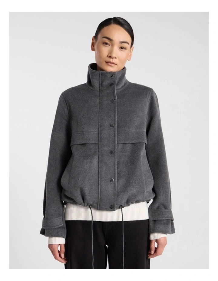 Stasha Brushed Jacket in Dark Grey Melange image 1