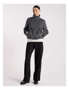 Stasha Brushed Jacket in Dark Grey Melange