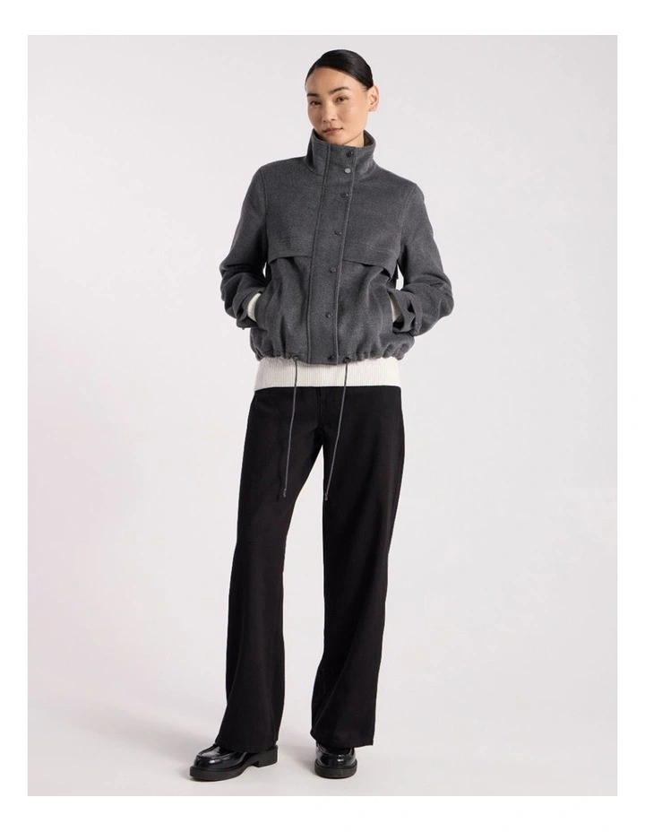 Stasha Brushed Jacket in Dark Grey Melange image 1